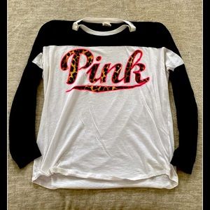 VS Pink long sleeve T open back